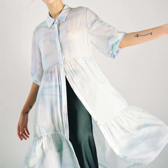 Silk laundry chiffon rainbow maxi dress - Picture 1 of 7